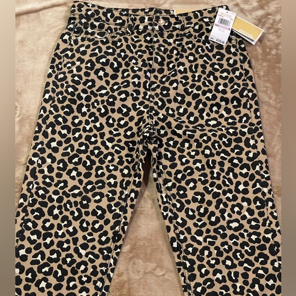 MICHAEL Michael Kors Leopard Print jean pants with gold accents - Picture 3 of 9